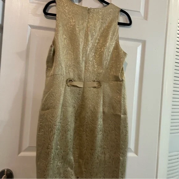 Elegant Gold Sleeveless Dress - Picture 13 of 13